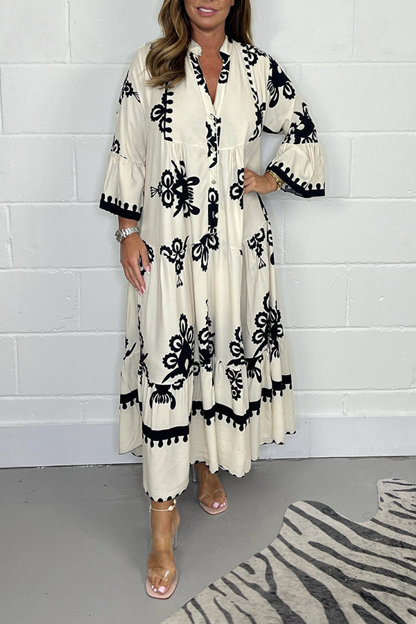Livia | Elegante Vloeiende Lange Jurk Dames met Bloemenprint 1