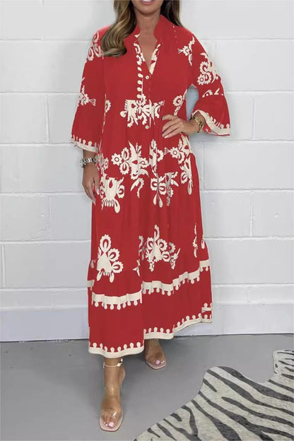 Livia | Elegante Vloeiende Lange Jurk Dames met Bloemenprint 3