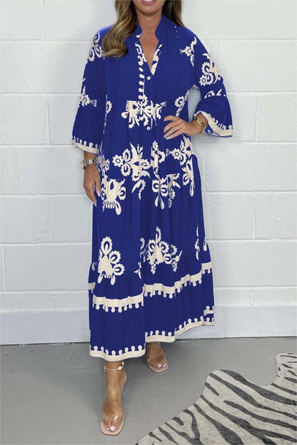 Livia | Elegante Vloeiende Lange Jurk Dames met Bloemenprint 4