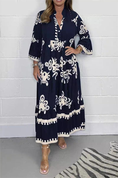 Livia | Elegante Vloeiende Lange Jurk Dames met Bloemenprint 5