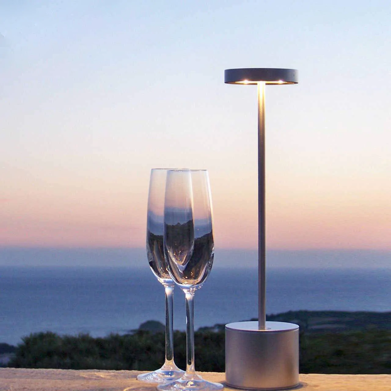 Tafellamp Draadloos Oplaadbaar LED Aluminium Dimbaar IP54 Buiten Binnen Terras