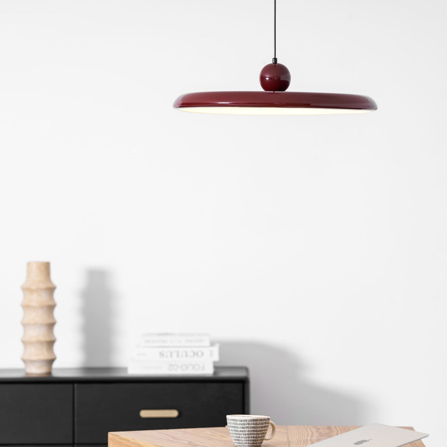 Ronde LED Hanglamp Lola – Minimalistisch Metaal & Acryl Disk Design – Dimbaar – Ø30/40/50cm – 3 Kleurtemperaturen – 150cm Verstelbare Kabel