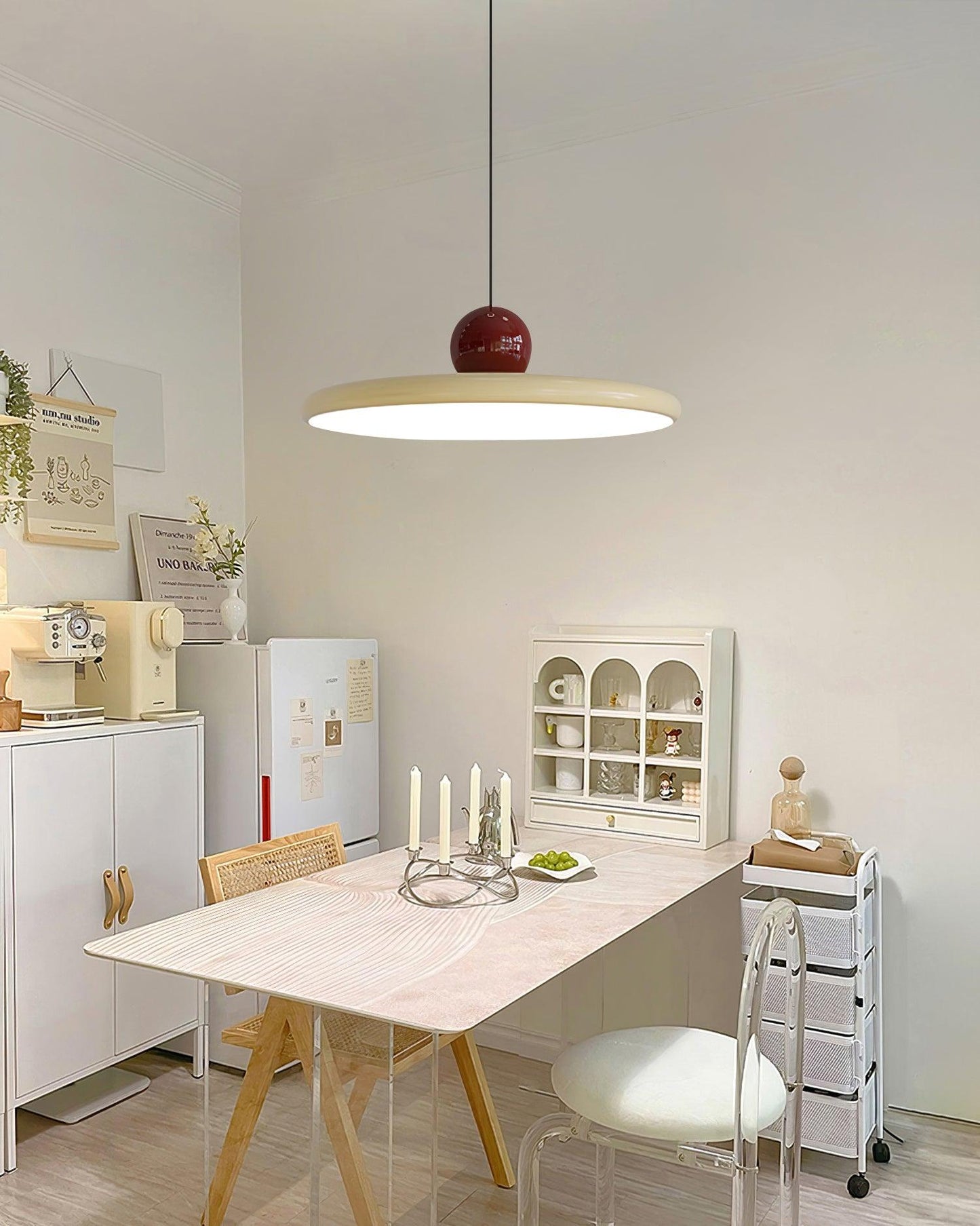Ronde LED Hanglamp Lola – Minimalistisch Metaal & Acryl Disk Design – Dimbaar – Ø30/40/50cm – 3 Kleurtemperaturen – 150cm Verstelbare Kabel