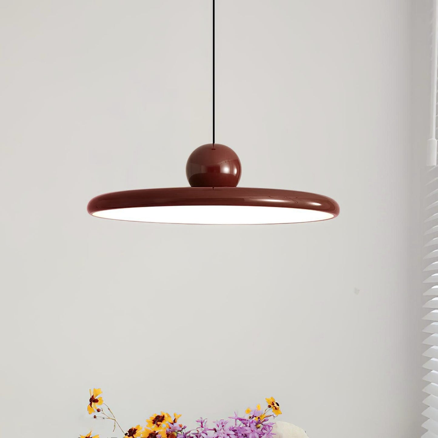 Ronde LED Hanglamp Lola – Minimalistisch Metaal & Acryl Disk Design – Dimbaar – Ø30/40/50cm – 3 Kleurtemperaturen – 150cm Verstelbare Kabel