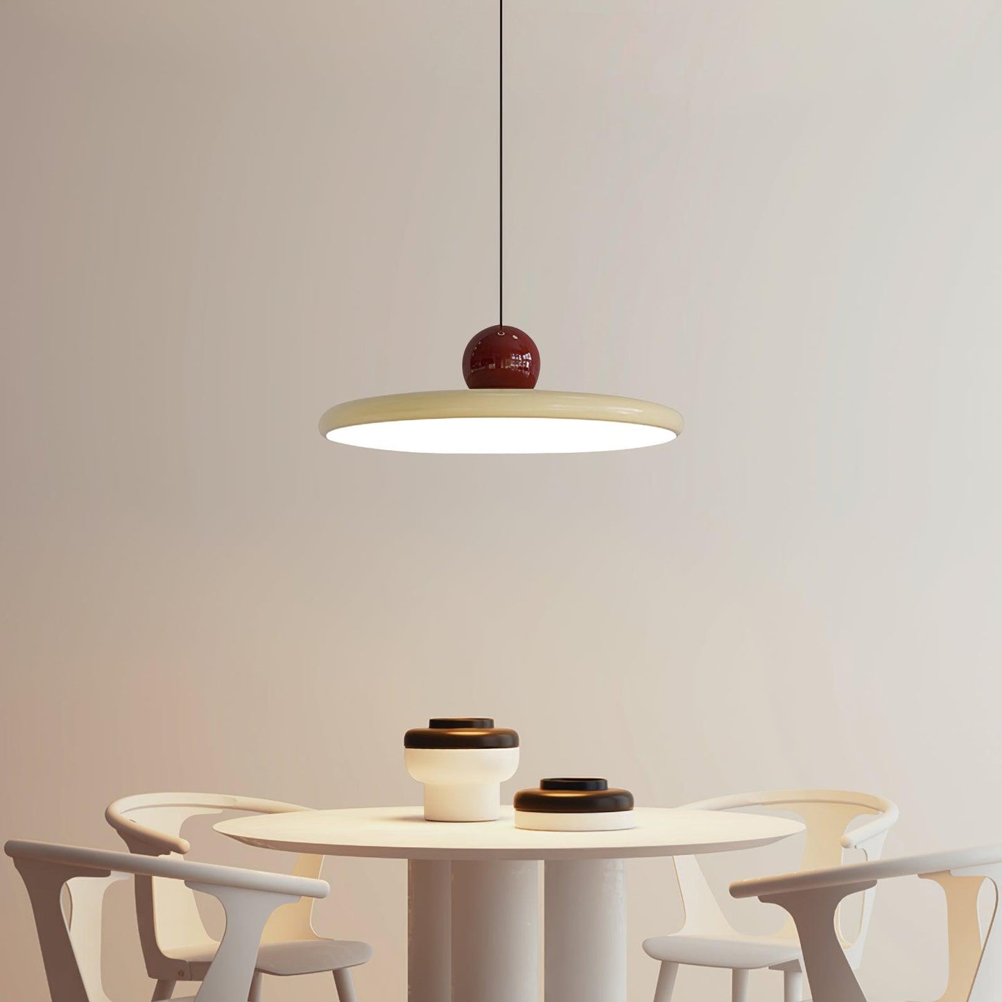 Ronde LED Hanglamp Lola – Minimalistisch Metaal & Acryl Disk Design – Dimbaar – Ø30/40/50cm – 3 Kleurtemperaturen – 150cm Verstelbare Kabel