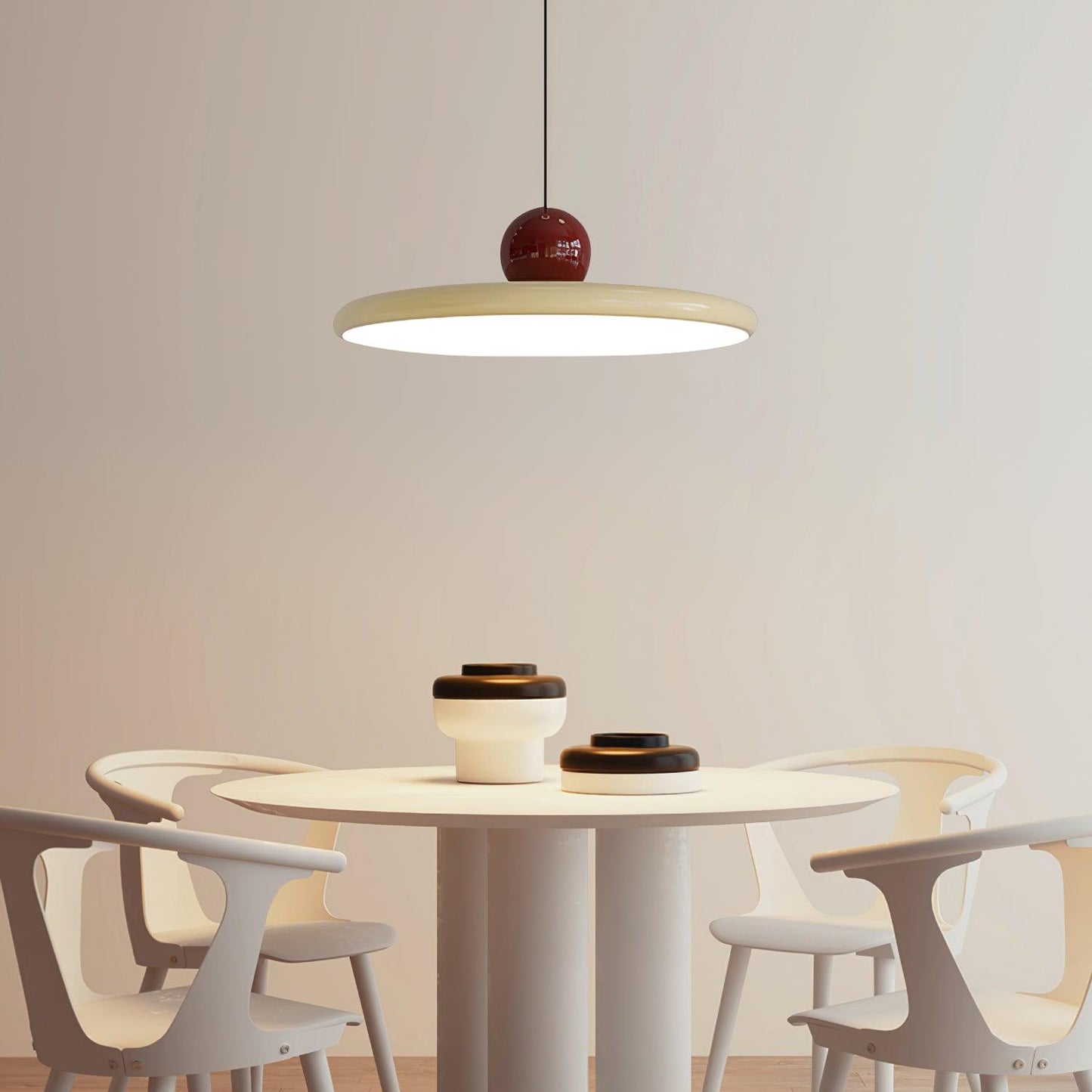 Ronde LED Hanglamp Lola – Minimalistisch Metaal & Acryl Disk Design – Dimbaar – Ø30/40/50cm – 3 Kleurtemperaturen – 150cm Verstelbare Kabel
