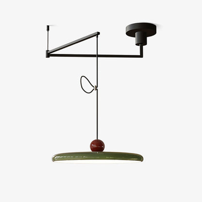 Mid-Century Swing Hanglamp — Kinetisch Design met Zwevende Schijf & Contragewicht | Verstelbare Armlamp voor Moderne Eetkamers en Creatieve Werkruimtes | Integrale LED