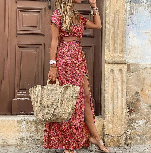 Boho Maxi Jurk Zomer Strandjurk Voor Vrouw