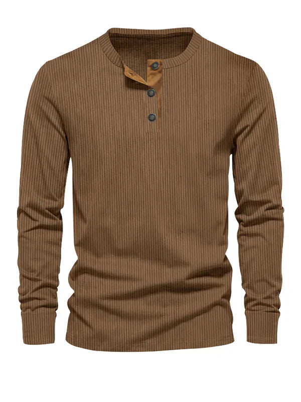 Herenshirt Lange Mouw Gestreept Comfortabel Slimfit