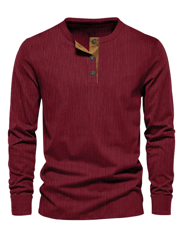 Herenshirt Lange Mouw Gestreept Comfortabel Slimfit