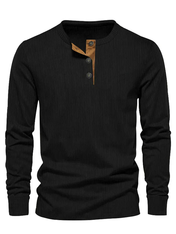 Herenshirt Lange Mouw Gestreept Comfortabel Slimfit