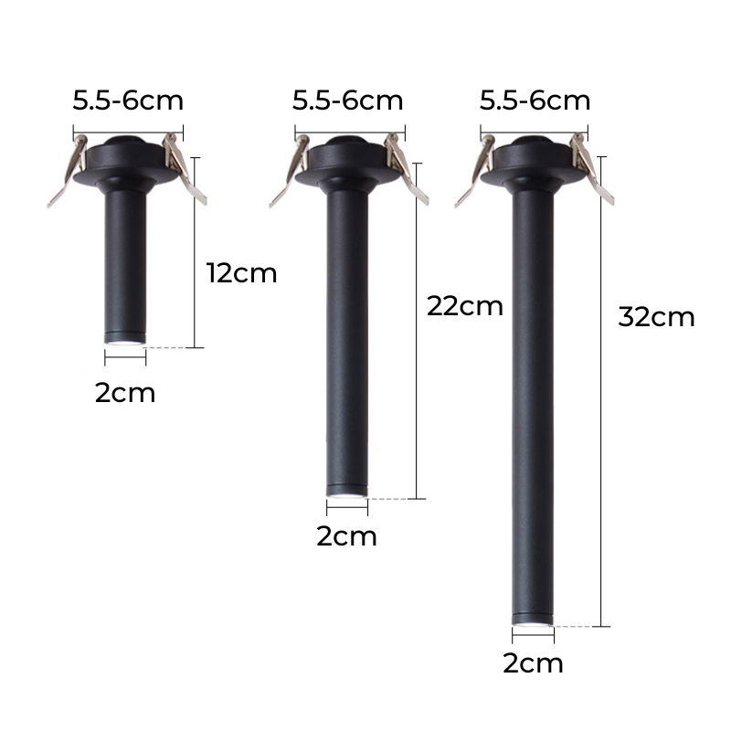 Moderne LED Plafondspot Cilindrisch Design – 7W Inbouwspot Aluminium Zwart Wit Nikkel 12-32cm – Verstelbare Richtspot Warm/Koud Licht – Designverlichting Woonkamer Hal Gang Kantoor