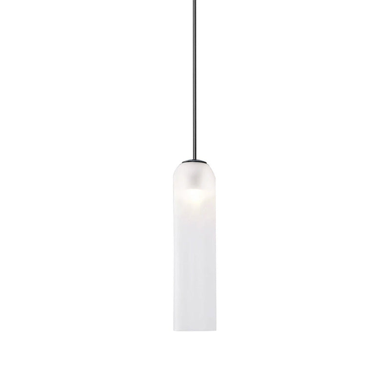 Glazen Hanglamp met Lange Buis – Mondgeblazen Glas Zwart of Goud Finish 10cm Diameter