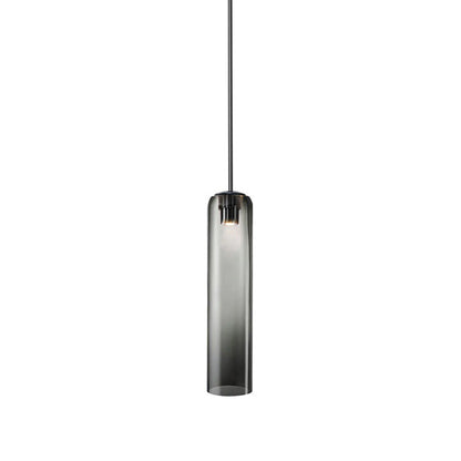 Glazen Hanglamp met Lange Buis – Mondgeblazen Glas Zwart of Goud Finish 10cm Diameter