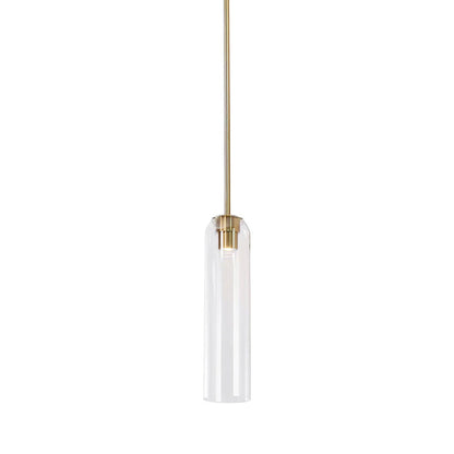 Glazen Hanglamp met Lange Buis – Mondgeblazen Glas Zwart of Goud Finish 10cm Diameter