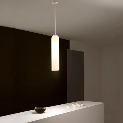 Glazen Hanglamp met Lange Buis – Mondgeblazen Glas Zwart of Goud Finish 10cm Diameter