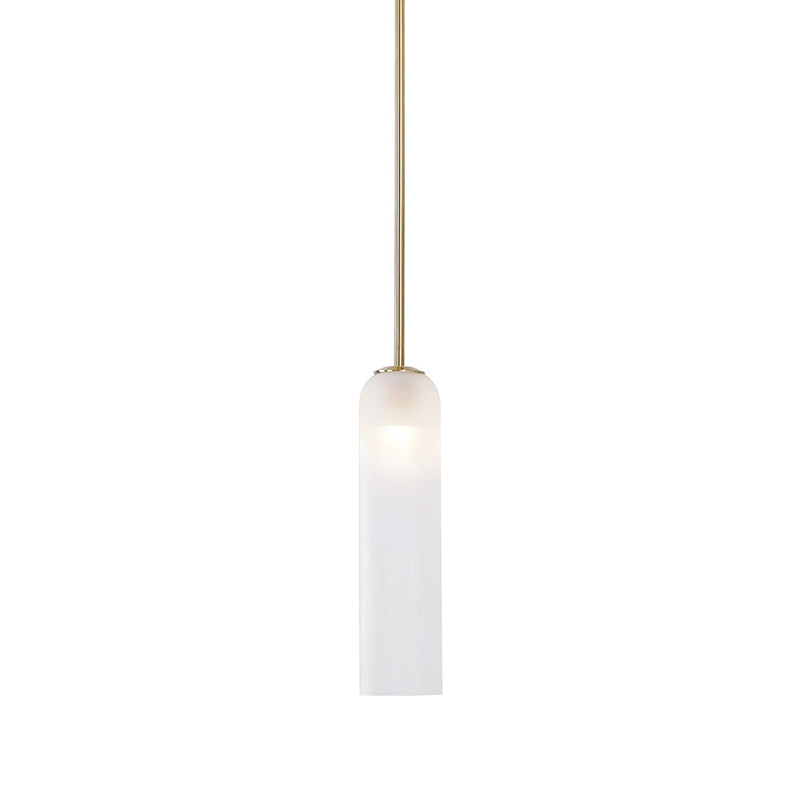 Glazen Hanglamp met Lange Buis – Mondgeblazen Glas Zwart of Goud Finish 10cm Diameter