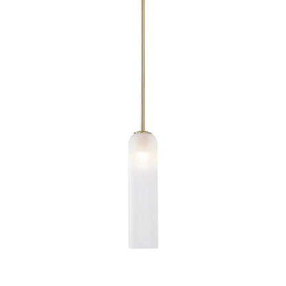 Glazen Hanglamp met Lange Buis – Mondgeblazen Glas Zwart of Goud Finish 10cm Diameter