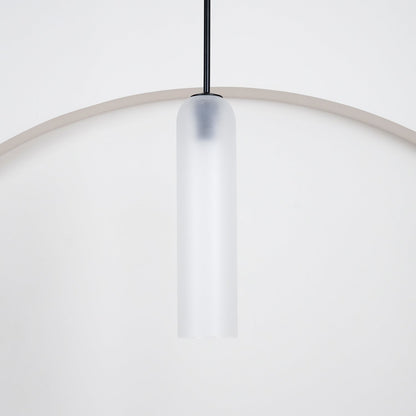 Glazen Hanglamp met Lange Buis – Mondgeblazen Glas Zwart of Goud Finish 10cm Diameter