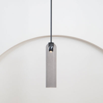 Glazen Hanglamp met Lange Buis – Mondgeblazen Glas Zwart of Goud Finish 10cm Diameter
