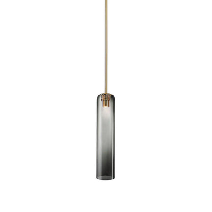 Glazen Hanglamp met Lange Buis – Mondgeblazen Glas Zwart of Goud Finish 10cm Diameter