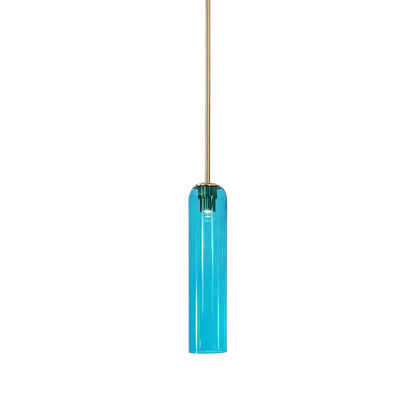 Glazen Hanglamp met Lange Buis – Mondgeblazen Glas Zwart of Goud Finish 10cm Diameter