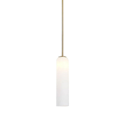 Glazen Hanglamp met Lange Buis – Mondgeblazen Glas Zwart of Goud Finish 10cm Diameter
