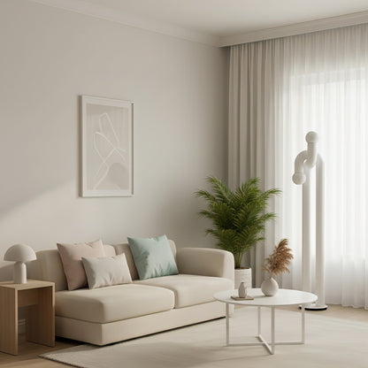 Moderne Staande Boogvorm Lamp met Twee Glazen Bollen – Decoratieve Dubbele Verlichting voor Woonkamer