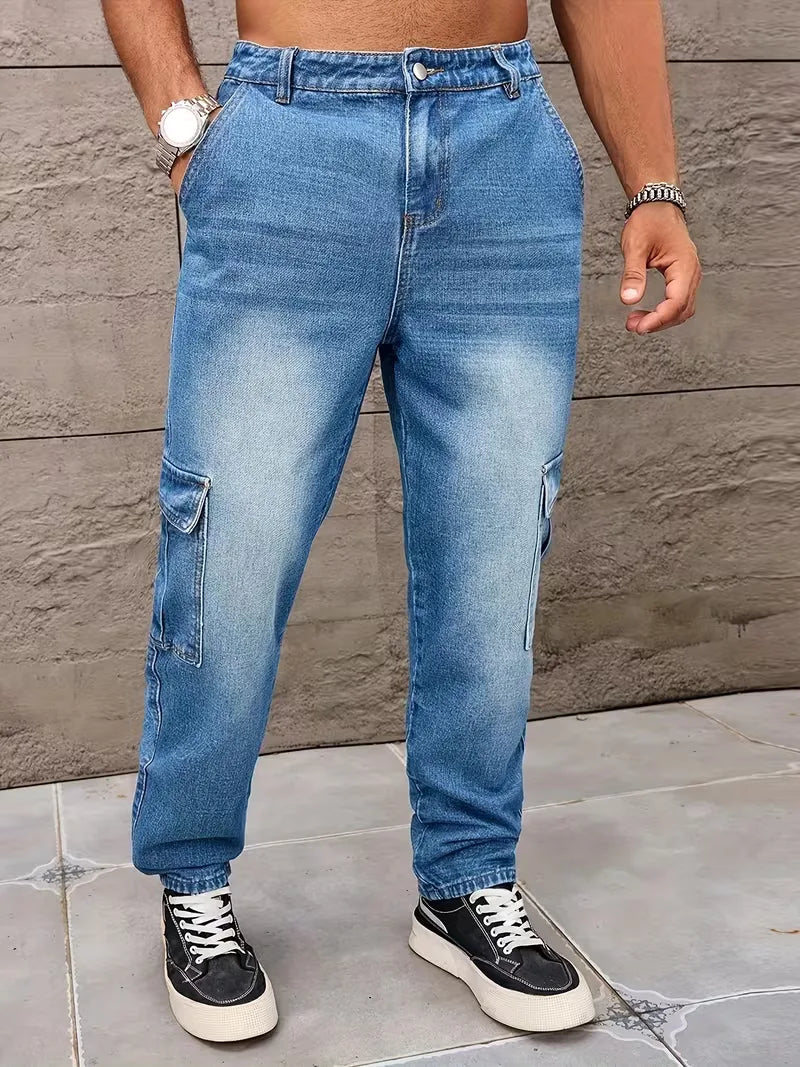 Loose fit broek heren met cargo zakken