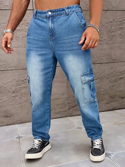 Loose fit broek heren met cargo zakken