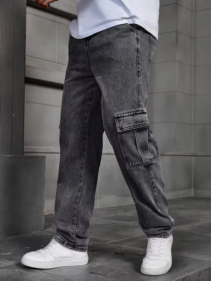 Loose fit broek heren met cargo zakken
