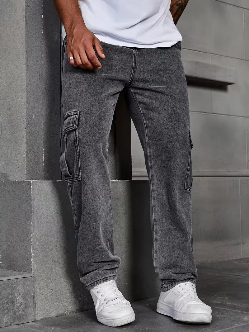 Loose fit broek heren met cargo zakken