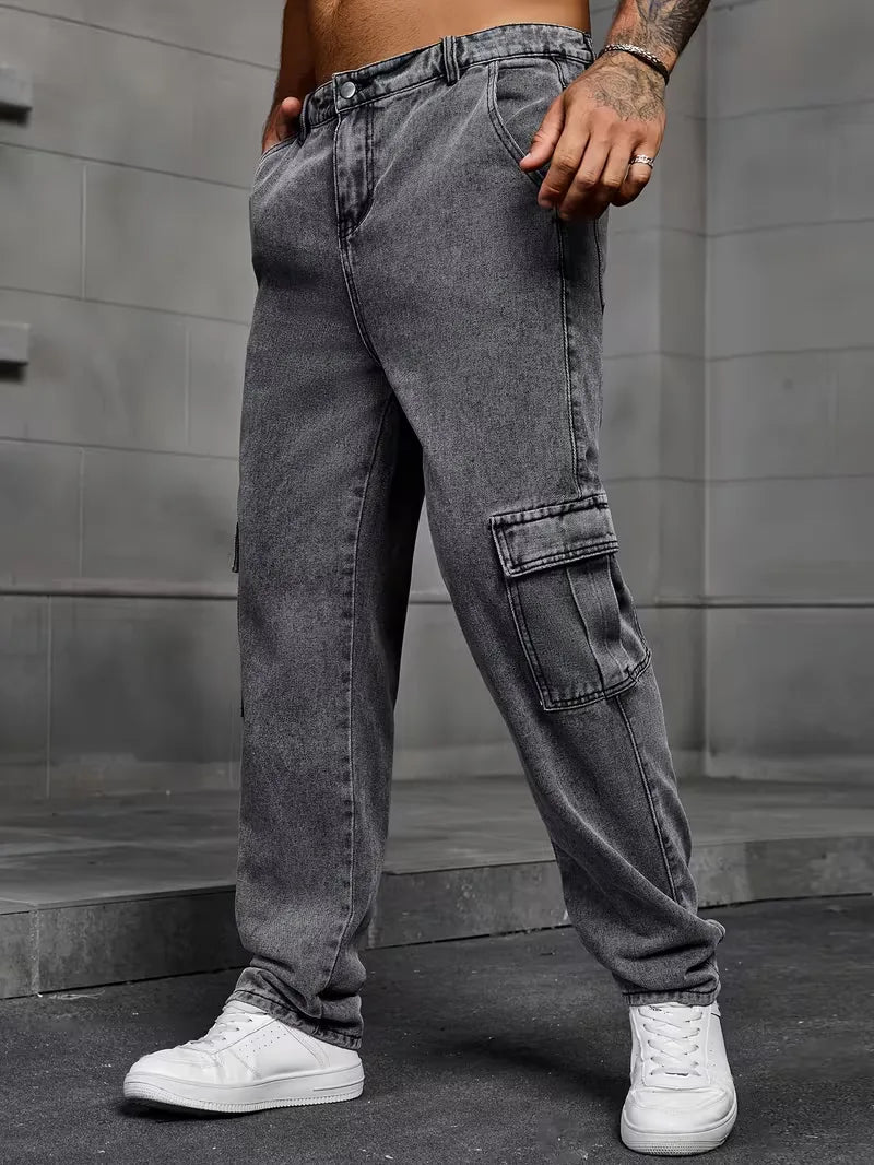 Loose fit broek heren met cargo zakken