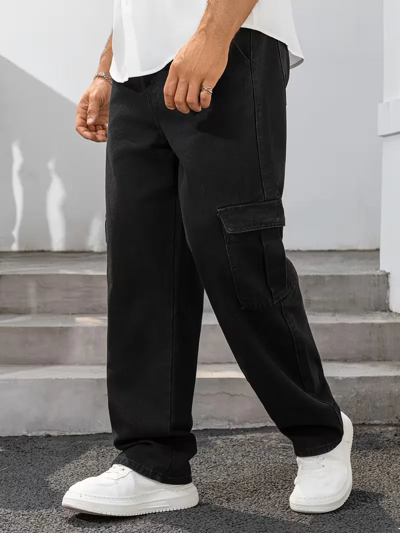 Loose fit broek heren met cargo zakken