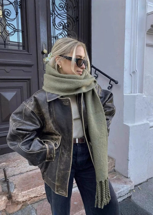 Leren Jas Dames Vintage Look Gewassen Leer - StudioMarella