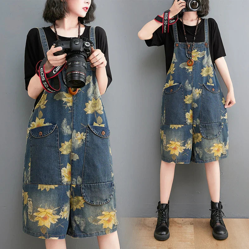 Jumpsuit voor Dames Zomerse Blauwe Denim Broekpak