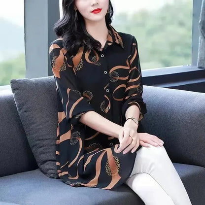 Vrouwelijke Blouse Bloemenprint Lente Zomerjurk