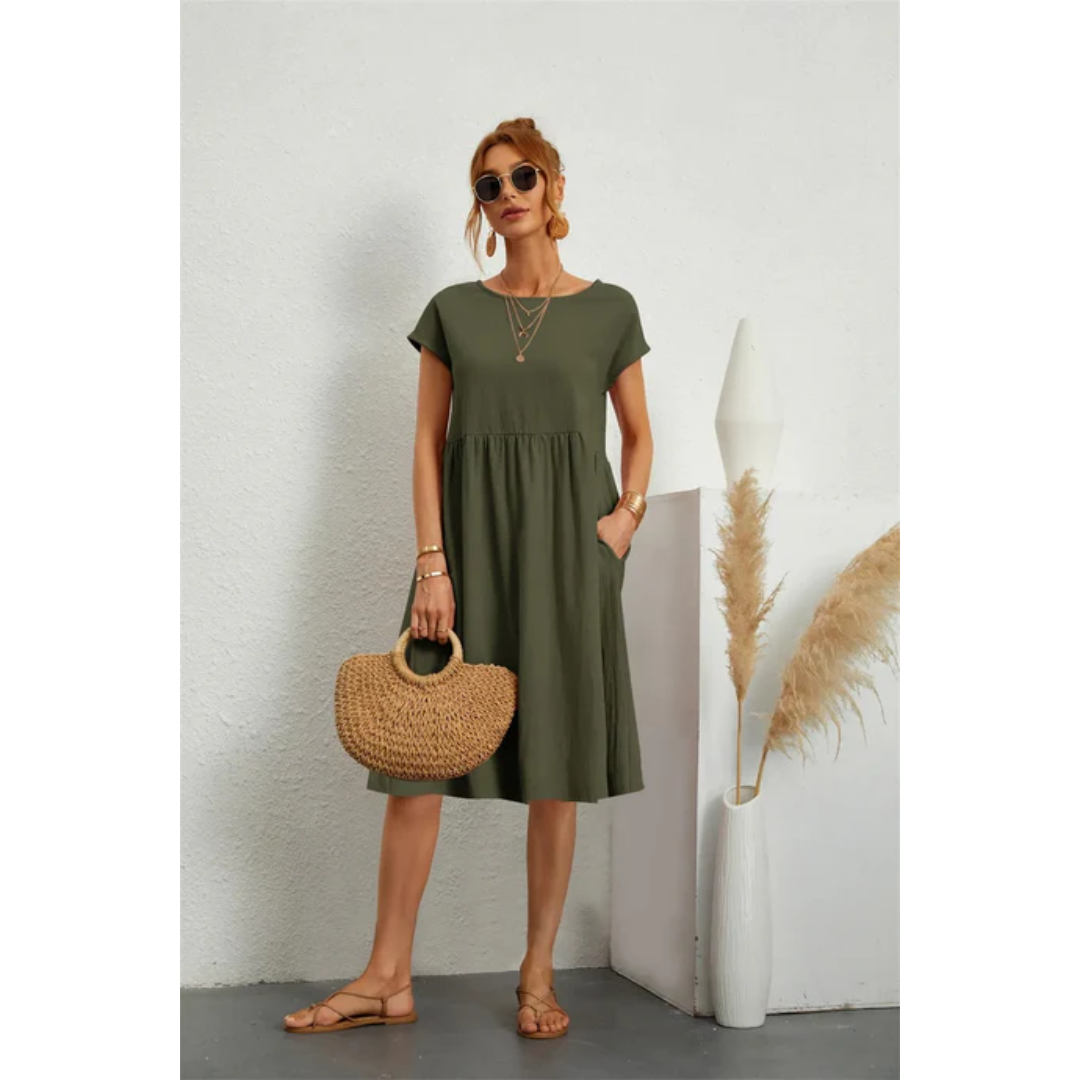 Elegante Zomerjurk Met Raffinade Pasvorm