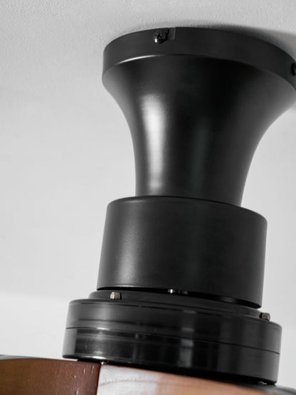 Plafondventilator met Verlichting – DC-Motor – Lotus-Dessin Katoenen Kap – Walnoothouten Bladen – Regelbaar & Omkeerbaar