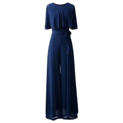 Zomer Jumpsuit Lotusblad Mouwen Bloemendruk