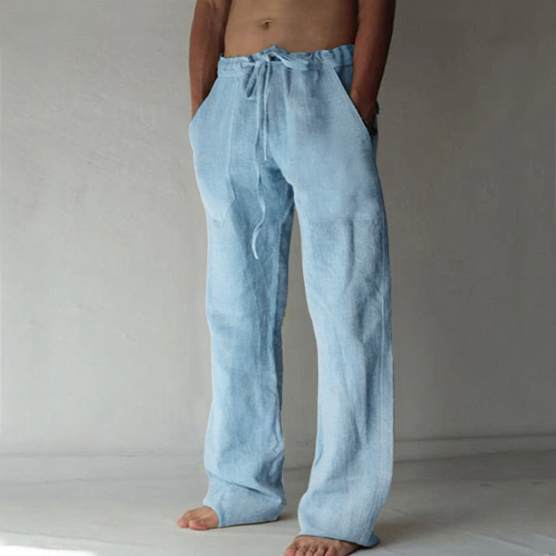 Linnen Broek Heren Zomer Comfortabel Ademend