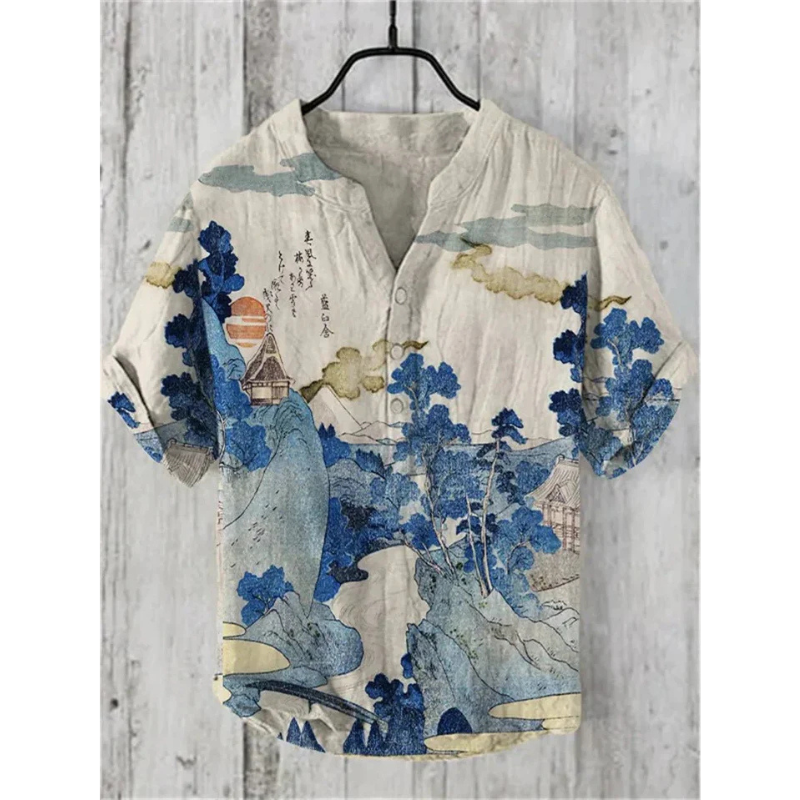 Katten Overhemd Mannen Met Leuke Print