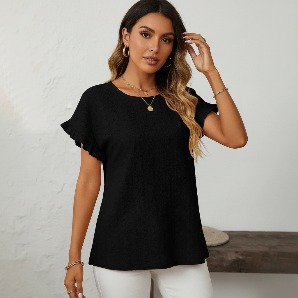 Luchtige Broderie Top Dames | Elegante Zomertop 4