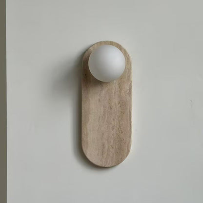 Luxe Wandlamp van Jade of Marmer met Glazen Kap – Mid Century Design Verlichting voor Slaapkamer en Hal