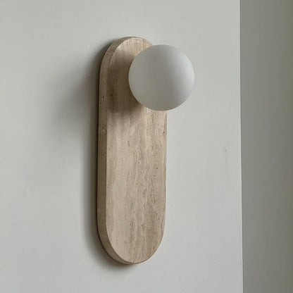 Luxe Wandlamp van Jade of Marmer met Glazen Kap – Mid Century Design Verlichting voor Slaapkamer en Hal