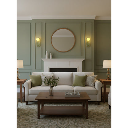 Luxe Wandlamp van Jade of Marmer met Glazen Kap – Mid Century Design Verlichting voor Slaapkamer en Hal