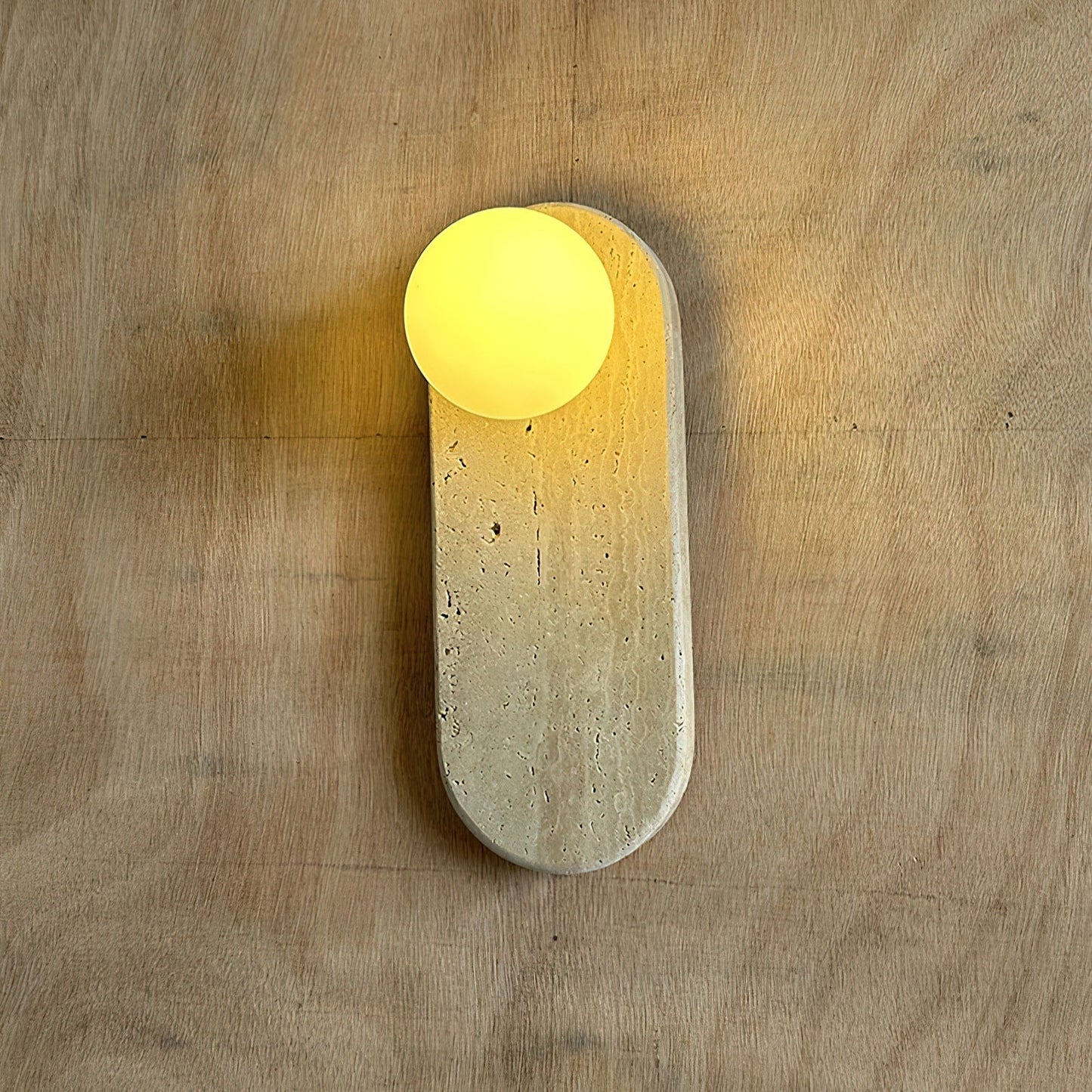 Luxe Wandlamp van Jade of Marmer met Glazen Kap – Mid Century Design Verlichting voor Slaapkamer en Hal