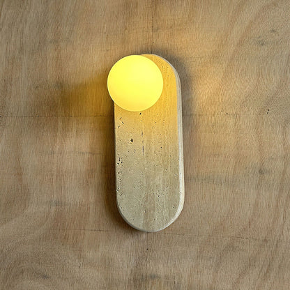 Luxe Wandlamp van Jade of Marmer met Glazen Kap – Mid Century Design Verlichting voor Slaapkamer en Hal