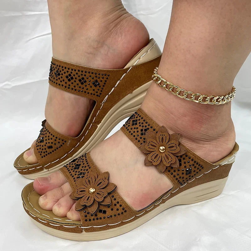 Zomer Sandalen met Bloesem Print Comfortabel