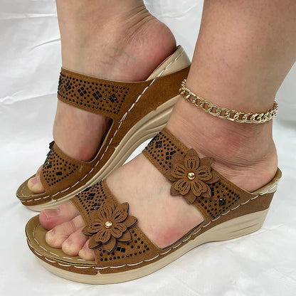 Zomer Sandalen met Bloesem Print Comfortabel